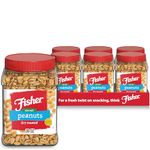 Fisher Snack Sea Salt Dry Roasted Peanuts, 36 Ounces (Pack of 6), No Artificial Colors or Flavors, 100% Recyclable