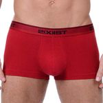 2(X)IST Men's Cotton Stretch No Show Trunk 3-Pack, Scotts Red/Black/Skydiver, Large