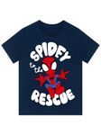 Marvel Spidey and His Amazing Friends Shirt | Short Sleeve Spiderman Tshirt | Summer Boys T Shirt | Navy 6