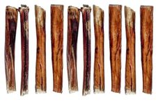 Premium Quality Extra Thick Bulls Pizzles Bully Dental Sticks Dog Treat Chews Treat Dog Food (Pack of 10)