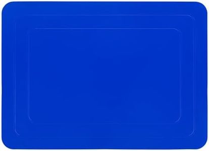 Mars Wellness Rectangular Non Slip Silicone Mat - Anti Slip Large Table Coaster Pad - 9.8" X 7" - Eating Aids, Baking, Crafts, Table, Counter or Any Surface - Blue