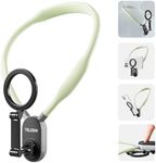 TELESIN° Magnetic Neck Mount for Phones, Cell Phone Holder Stand Hanging on Neck POV/Vlog Selfie Hand Free Necklace Phone Strap Video Recording for iPhone 16 15 14 13 12 Seires Android Phones (Green)