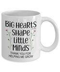 MIPOMALL Thank You Teacher Gifts, Big Hearts Shape Little Minds, Funny Novelty Coffee Mug, Tea Cup, from Student to Teacher Gift, Birthday Present - wm3341 (11oz) ®