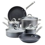 Circulon Elementum Hard Anodized Nonstick Cookware/Pots and Pans Set, 10 Piece, Gray