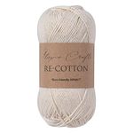 Utopia Crafts Re-Cotton Knitting Yarn, 100g (Cream)