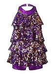 Rswnyirn Kids Sparkly Sequins Dance Dress Leotard Girls Jazz Latin Rumba Samba Dance Performance Costume Purple 11-12 Years