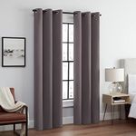 ECLIPSE Andover Solid Tripleweave Thermal Blackout Grommet Curtains for Bedroom (2 Panels), 42 in x 54 in, Grey