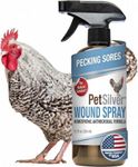 PetSilver Chicken Wound Spray for Chickens & Birds - Patented Silver Solution - Silver Spray for Wounds, Pecking Sores, Bumblefoot, Cuts, Burns, & Skin Irritations - Chicken Care - USA Made - 12 fl oz
