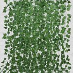 RECUTMS 258 FT Fake Vines Fake Greenery Leaf Garland Ivy Vine Foliage Flowers Hanging for Wedding Party Garden Home Kitchen Office Wall Decoration（36 Pack）