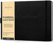 Skyline Funeral Guest Book for Memorial & Funeral Services – In Loving Memory Guest Sign In Book for Funerals – 738 Guest Entries with Name & Address, 129 Pages, Hardcover, 10x7″ (Black)