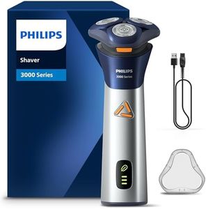 Philips Shaver 3000 Series - Wet & Dry Electric Shaver, PowerCut Blades, SkinGlide Protective Coating, Sensitive Mode, 50 Min. Runtime, Protection Cap, Model S3881/00