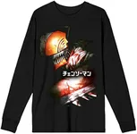 Bioworld Chainsaw Man Denji Crew Neck Long Sleeve Men's Black Tee-Small