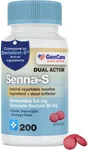 GenCare - Senna-S Natural Vegetable Laxative Plus Stool Softener Dual Action (200 Tablets) Value Pack | Gentle Dependable Overnight Relief of Occasional Constipation Generic for Senokot-S