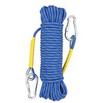 X XBEN Multi-use 8mm 10m Outdoor Rope Home Emergency Escape Rope, Blue Multifunctional Cord Safety Rope for Magnetic Fishing Hiking Caving Camping Rescue Tree Climbing