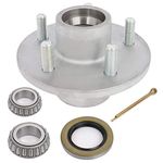 ECCPP Boat Trailer Hub Kit 5 Bolt 1 1/16 x 1 3/8 68149 & 44649 Silver Tapered Spindle Galvanized 3500lb Silver