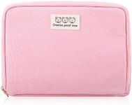 iSuperb Pencil Case Large Capacity Pencil Pouch Waterproof Passport Bag Zipper Stationery Storage Cosmetic Makeup Bag Organizers for Women (Light Pink)