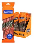Tarczyński Exclusive Pork Kabanos Sausage 105G (Pack of 10) - 25g of Protein - Gluten Free - Meat Snack - Multipack