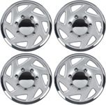 BDK 4-Pack Premium 16" Wheel Rim Cover Hubcaps OEM Style Replacement for Ford E150 E250 E350 Econoline F-150 F-250 F-35 F-250 F-350, Snap On Car Truck SUV Hub Cap - 16 Inch Set