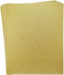 Paper Junkie 24 Sheets Glitter Gold Paper for Crafts, Wedding Invitations, Card Making, Scrapbook, Single Sided (8.5 x 11 In)