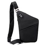 DKIIL NOIYB Personal Flex Bag for Men Women Chest Bag Slim Sling Bag Casual Anti Theft Sling Bag Multi Pockets Sling Crossbody Bag Chest Daypack for Travel Outdoor