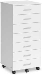 VASAGLE File Cabinet with Wheels, 7 Drawers, Tool-Free Sliding Rails