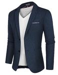 PJ PAUL JONES Men Casual Notch Lapel Blazer 2-Buttons Suit Sport Coat with Pockets (Navy Blue XL)