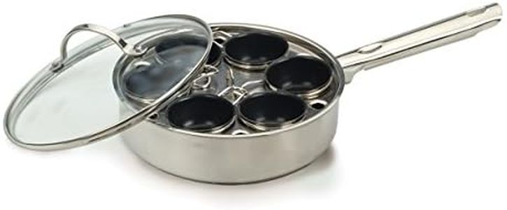 RSVP International Endurance® Egg Poacher Set for 6 Eggs | Glass Lid with Steam Vent | Perfectly Poached Eggs | Includes Non-Stick Poaching Insert | Dishwasher Safe