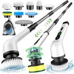 BRONTIX 9 in 1 Cordless Electric Spin mop Floor Cleaning Machine - Bathroom Cleaning Brush Electric - Electric Cleaning Brush for Home - Electric mop for Floor Cleaning - Bathroom Cleaning Machine