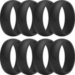 ThunderFit Silicone Wedding Ring for Men, 8 Rings Rubber Wedding Band - Width 8.7mm - Thickness 2.5mm (9.5-10 (19.8mm))