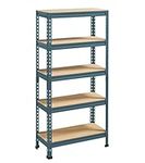 Yaheetech 5-Tier Metal Storage Shelves, Adjustable Shelves Heavy Duty Shelving Unit Multi-Use Storage Rack for Home Office Garage, Neptune Blue