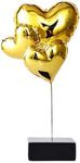 suruim Resin Balloon on Stand Gold Decor Accents,Gifts Modern Heart Decor Love Statue,Modern Figurines Home Decor Ornaments for Shelf, Bookshelf, Coffee Table,Knick Knacks for Shelves (Gold)