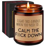 Miracu Calming Scented Candles, Calm The f Down - Funny Anxiety Relief Candle, Stress Relief Gifts for Women, Men - Mothers Day, Birthday Relaxing Gifts for Women, Mom, Wife, Daughter, Friend, Him Her