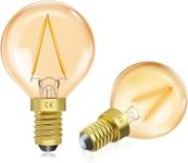 Lamptobe 2W E14 LED Light Bulbs, G40 E14 Edison Screw Bulb Warm White 2200K, Amber Glass Amber Vintage Light Bulbs for Sleeping, Table Lamp, Pendant Light, Non-Dimmable, 2-Pack