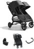 Baby Jogger City Mini GT2 Double All-Terrain Pushchair| with Infant Carrycot, Belly Bar and Weather Shield Rain Cover | Opulent Black