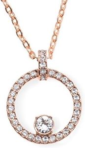 Swarovski 5202446 Necklace Clear Crystal Pave Circle Creativity Circle Pendant Rose Gold Coating, 1本, Glass, Quartz