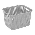 Sterilite 12736A06 Tall Weave Basket, Cement, 6-Pack