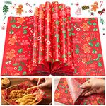 100 Pcs Christmas Wax Paper for Food, Wax Paper Sheets Deli Paper Sandwich Wrap Candy Cookies Wraps, Waterproof Oil-proof Picnic Basket Liners for Kitchen Handmade Food