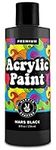 Black Acrylic Paint Premium Colors Paint Acrylic | Art Paints for Canvas and Outdoor Painting 8oz 236ml Bottle Mars Black