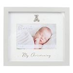 Juliana Bambino Unisex Grey Wood My Christening Photo Frame, 6'' x 4'' Keepsake Gift Landscape Picture