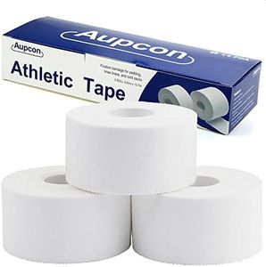 AUPCON White Athletic Tape Medical Sports Tape - No Sticky Residue for Athletes , Protect Ankle & Knee & Wrist and Mucle Support for Training Supplies Boxing Professional Supply Cotton,1.5" X 15 Yard 3Rolls