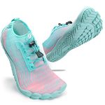 ZHR Water Shoes Womens Quick Dry Cute Barafoot Socks for Wetsuit Swimming Beach Light Blue Pink UK8