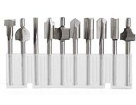 Mesee HSS Router Bits, 1/8 Inch(3mm) Shank Titanium Carbide Engraving Milling Cutter Bit Set Rotary Tools Accessories for DIY Woodworking Carving Trimming Drilling, Set of 10 Pieces