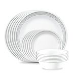 Corelle 18-Piece Service for 6, Chip Resistant, Mystic Gray Dinnerware Set