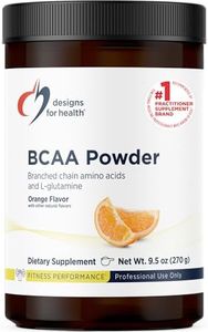 Designs for Health BCAA Powder with L-Glutamine - Branched Chain Amino Acids Powder + L-Glutamine Supplement to Support Muscles + Workouts - Orange Flavored Drink Mix (30 Servings / 270g)