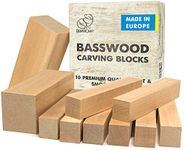 BeaverCraft BW10 Basswood Carving Blocks Set Bass Wood for Wood Carving Unfinished Wood Blocks - Whittling Wood Soft Carving Wood Blocks for Carving Wooden Block Set Block of Wood for Crafts