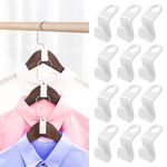 Hanger Connector Hooks - 2024 New Space Saving Hangers for Closet Organizers and Storage Hangers Hooks,Hanger Clips Plastic Hangers for College Dorm Room Essentials (White-50pcs)