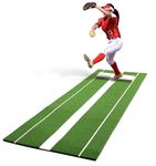 ZivPlay Softball Pitching Mat with Rubber Pitching Mound Softball for Indoor and Outdoor Softball and Baseball Pitching Practice with Regulation Size Pitching Pad Antifade Antislip Turf 10' X 3' Green