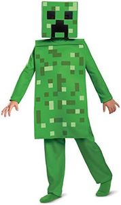 Disguise Minecraft Jumpsuit and Mask, Green, M 7-8 US