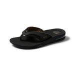 Reef Men's Fanning Flip-Flops Black/Brown, Size 11M