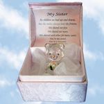 A Gift From The Heart My Sister Crystal Bear In A Box - Hand-Sculpted - 22KT Gold